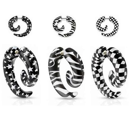 Fake Tunnel Ohrring Piercing Spirale Schnecke