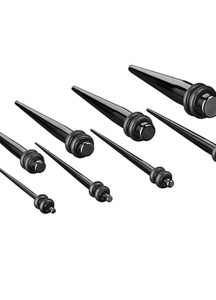 Titanium Ear Stretching Rod Expander Stretching Pin Black 1.6mm - 8mm or Set 