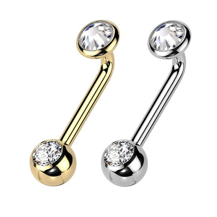 Christina Piercing aus Titan G23 Flach Innengewinde und Zirkonia