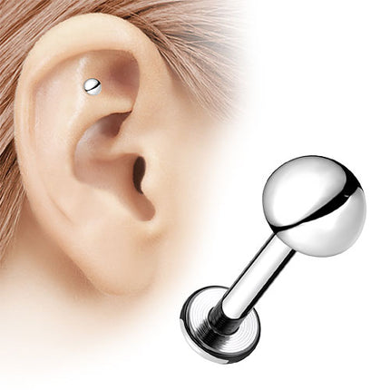 Titan Tragus Labret Knorpel Lippen Piercing Stecker Kugel Innengewinde