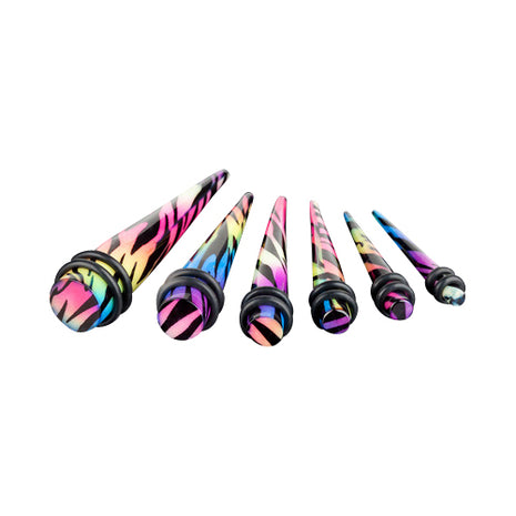 6er Set Dehnstäbe Expander Rainbow Zebra 3mm - 10mm