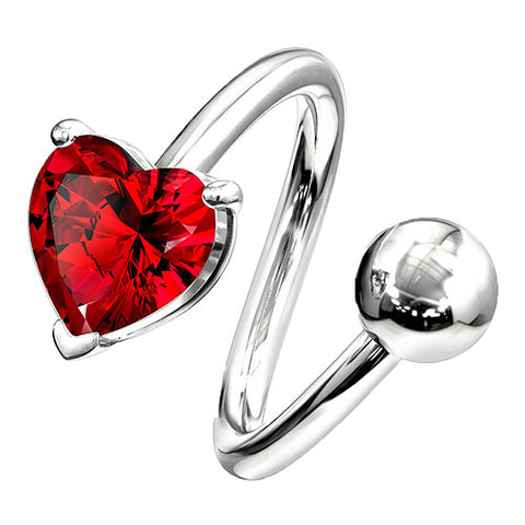 Bauchnabelpiercing Schmuck Spirale Herz Kristall