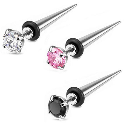 Fake Plug Taper Kristall Ohr Piercing Ohrstecker