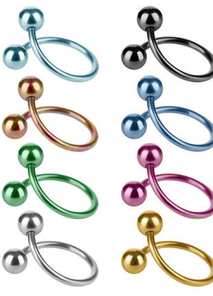 Lip Piercing Stainless Steel Spiral Double Ball 