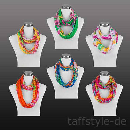 Rundschal Schlauchschal Sommerliche Farbmuster