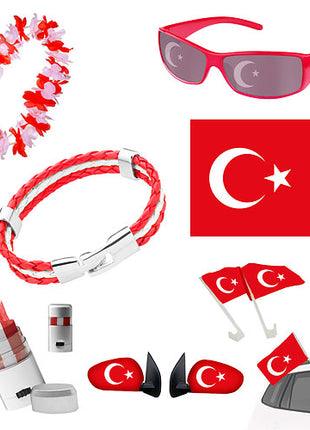 🇹🇷 7-teiliges Türkei Fan Set Fanartikel Fussball EM & WM