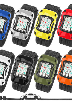 Bunte Silikon Kinder Auto Armbanduhr Digital Quartz Alarm,Stoppuhr