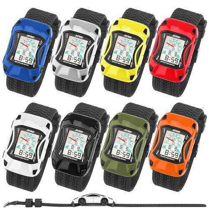 Bunte Silikon Kinder Auto Armbanduhr Digital Quartz Alarm,Stoppuhr