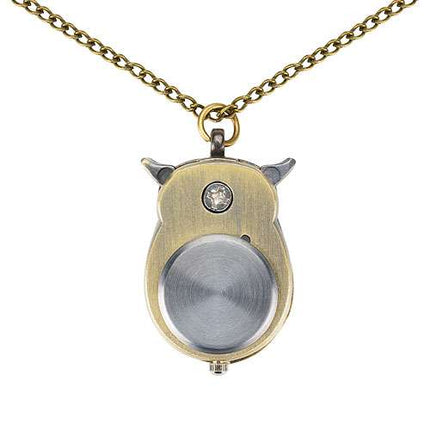 Eulen Uhr Vintage Quarzuhr Anhänger mit Halskette