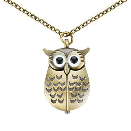 Eulen Uhr Anhänger mit Halskette