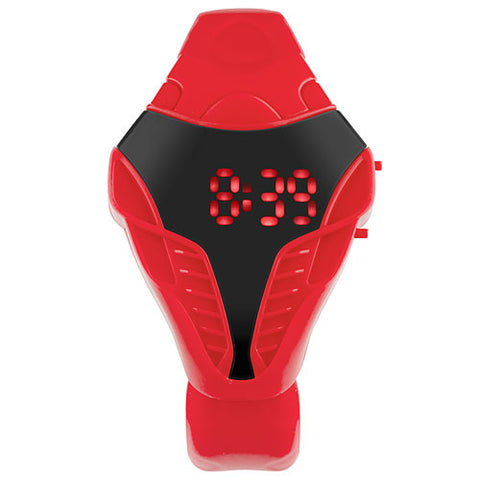 Digitaluhr Armbanduhr mit roten LED Silikon Uhr im Cobra Style