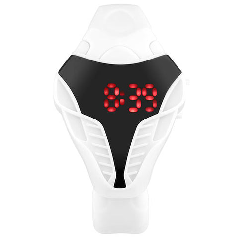 Digitaluhr Armbanduhr mit roten LED Silikon Uhr im Cobra Style