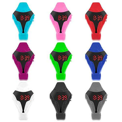 Digitaluhr Armbanduhr mit roten LED Silikon Uhr im Cobra Style