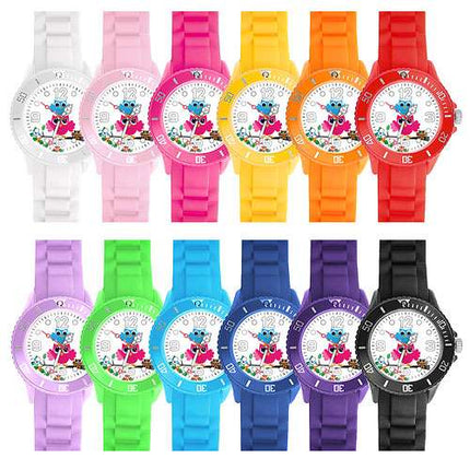 Kinder Uhr Silikon Armbanduhr mit Eulen Motiv