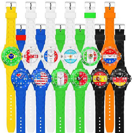 Silikon Armbanduhr Quarz Fan Uhr WM & EM Länder Flaggen