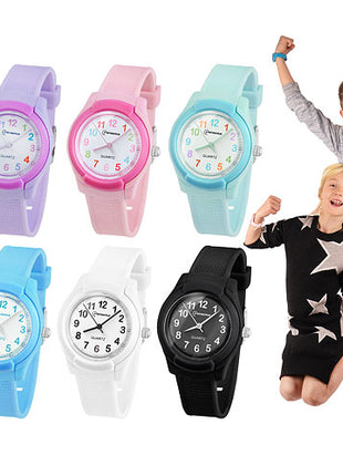 Children Silicone Wristwatch Rubber Sport Watch Colorful Girls Boys Kids Watch 