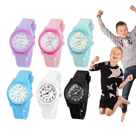 Children Silicone Wristwatch Rubber Sport Watch Colorful Girls Boys Kids Watch 