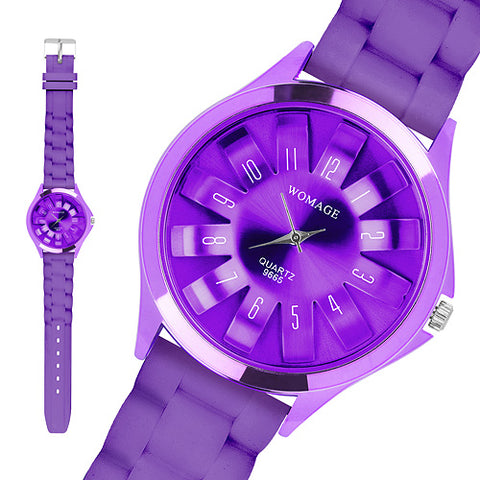 Bunte Trend Silikon Armbanduhr Damen Uhr