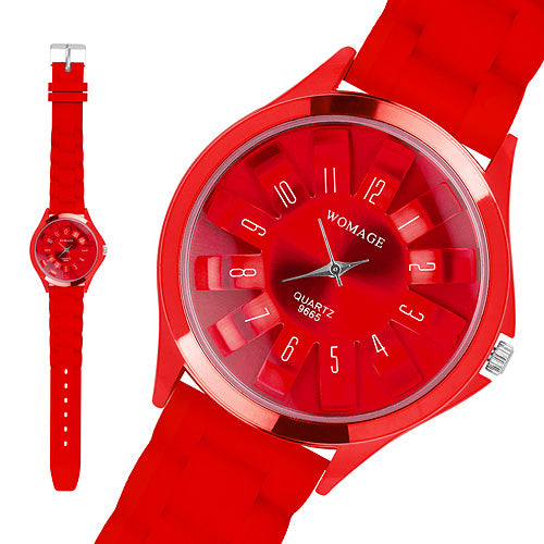 Bunte Trend Silikon Armbanduhr Damen Uhr