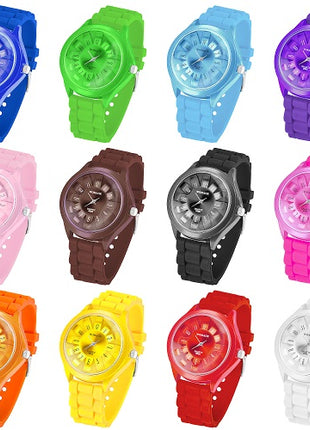 Bunte Trend Silikon Armbanduhr Damen Uhr