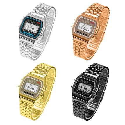 Armbanduhr im Retro Design mit Beleuchtung Alarm und Timer 80er Jahre