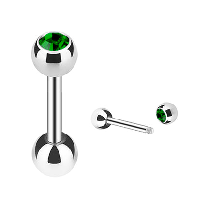 JS03 / Silber  - 8mm / Smaragdgrün