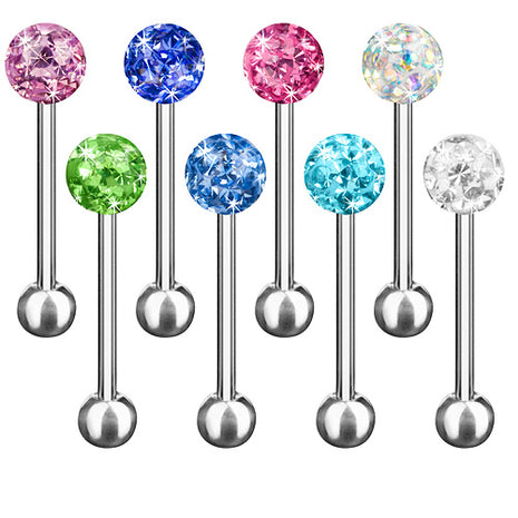 Zungenpiercing Barbell Piercing Multi Epoxy Ferido Kristall Kugel