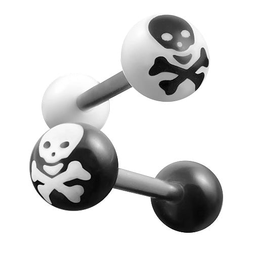 Zungenpiercing Kunststoff Logo Ball Totenkopf