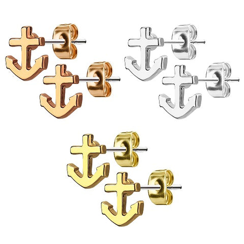 1 Paar Ohrstecker Anker Maritime Edelstahl Ohrringe