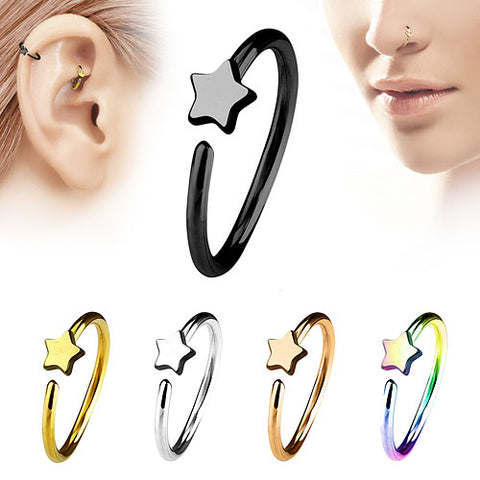 Nasenpiercing Universal Ohr Piercing Ring mit Stern