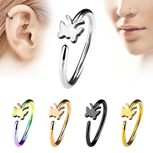 Nasenpiercing Universal Ohr Piercing Ring mit Schmetterling