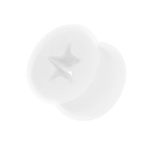 Silikon Ohr Plug Hider Stern Inlay - Weiß