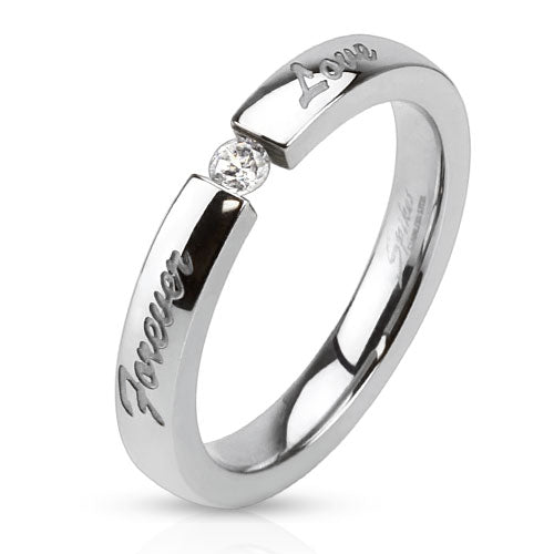 Damen Designer Schmuck Ring Verlobungsring mit Kristall ´Forever Love´