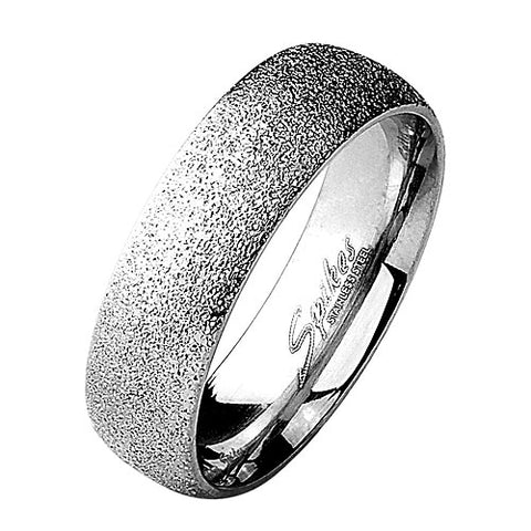 Herren & Damen Ring Partnerring silbern sandgestrahlt Diamantoptik