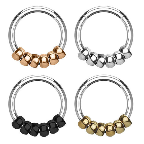 Septum Piercing Clicker Ring mit beweglichem Beads Ringe