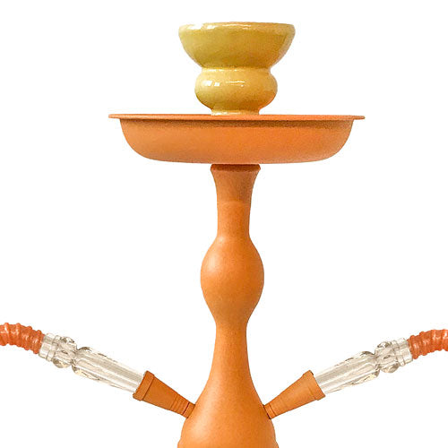 Orientalische 2 Schlauch Wasserpfeife 45cm Shisha Set Kamel Orange mit Kohle