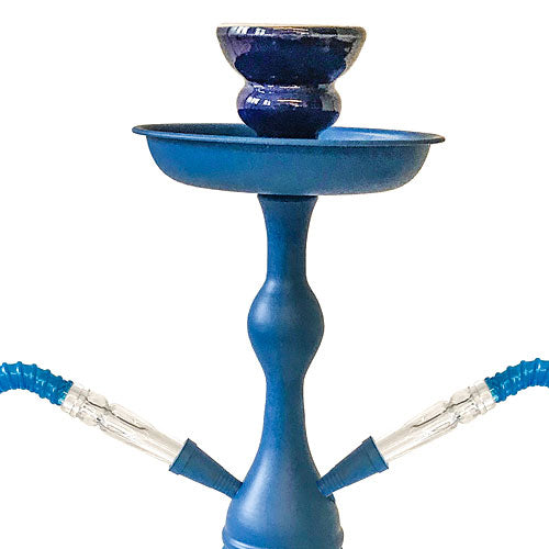 Orientalische 2 Schlauch Wasserpfeife 45cm Shisha Set Moschee Blau mit Kohle
