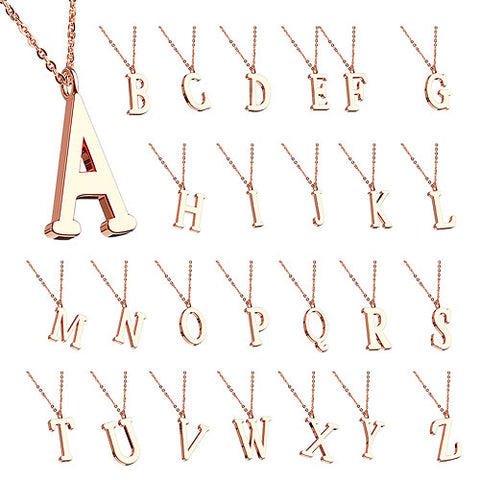 Halskette Set mit Buchstaben Anhänger Alphabet Rosegold vergoldet