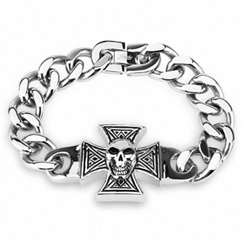 Biker Edelstahl Panzer Armband Eisernes Kreuz