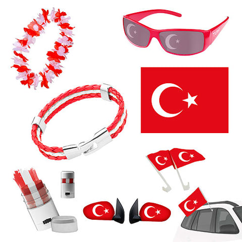 7-teiliges Fan-Set Fanartikel Türkei Fussball EM & WM