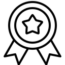 Medaillensymbol mit Stern und Schleifenband.